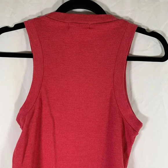 Madewell Tank Top Women’s Small Coral Red Ribbed Knit Sleeveless Crew Neck - Picture 8 of 8